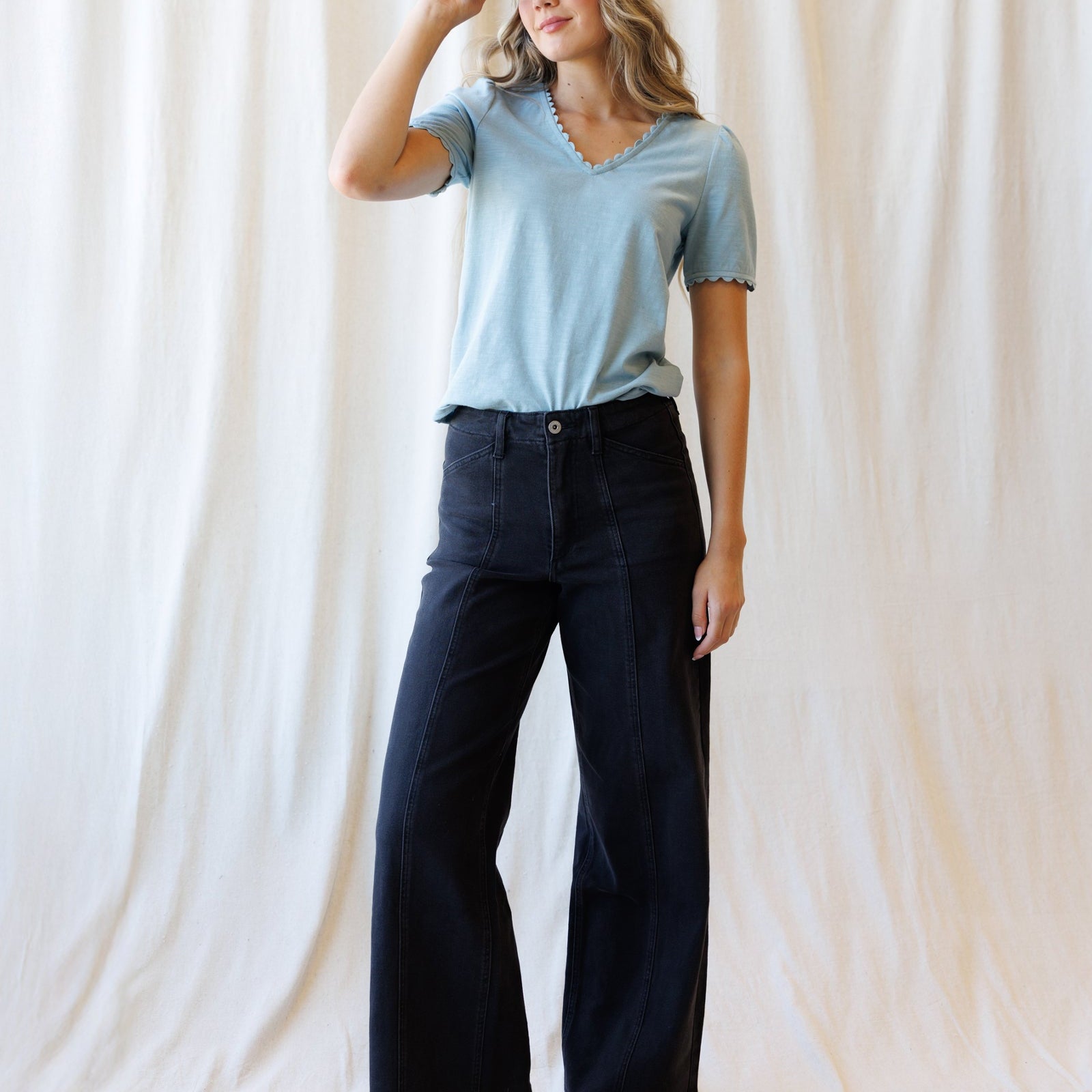 High Rise Seamed Trouser