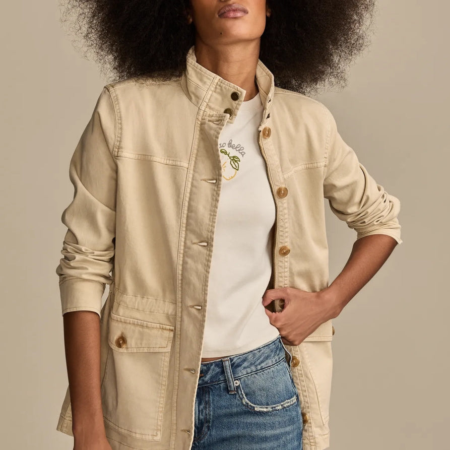 WOMENS LUCKY BRAND UTILITY JACKET - WOOD ASH
