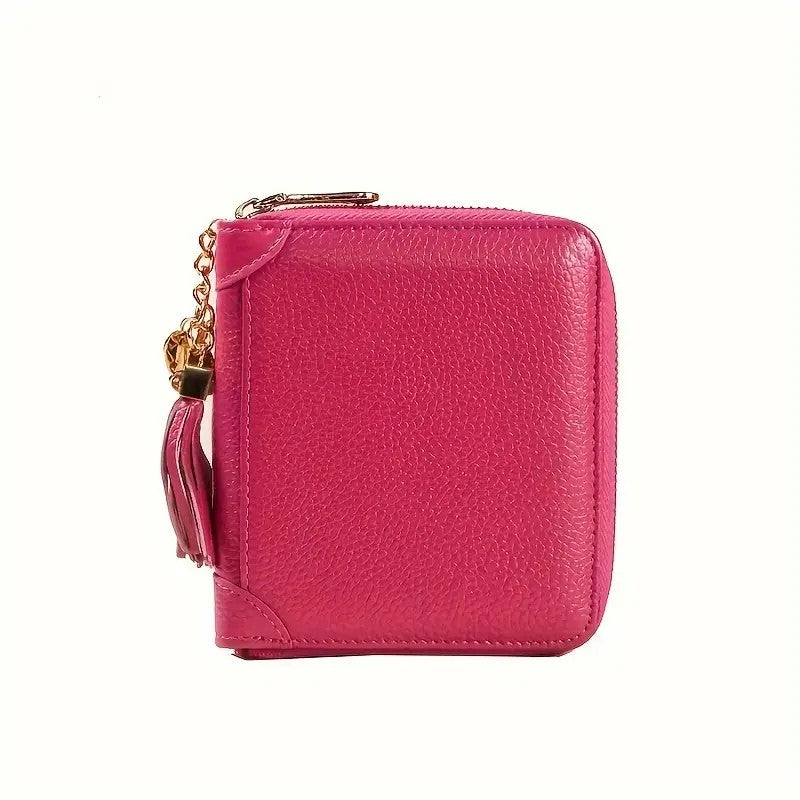 Leather Mini Credit Card Holder For Women RFID Blocking Multifunctional Zipper Coin Purse Large Capacity Card Holder Credit Card Holders Credit Card Case