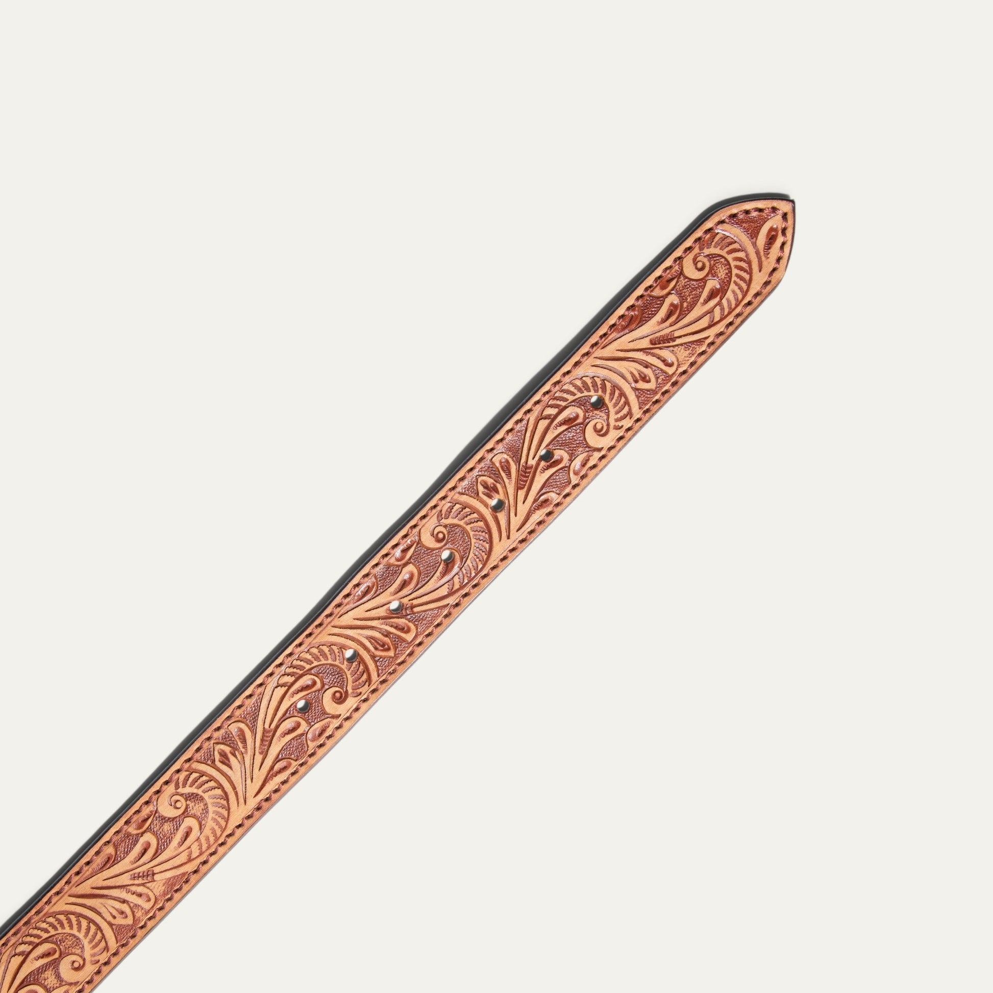 HAND-TOOLED MORNING GLORY JEAN BELT