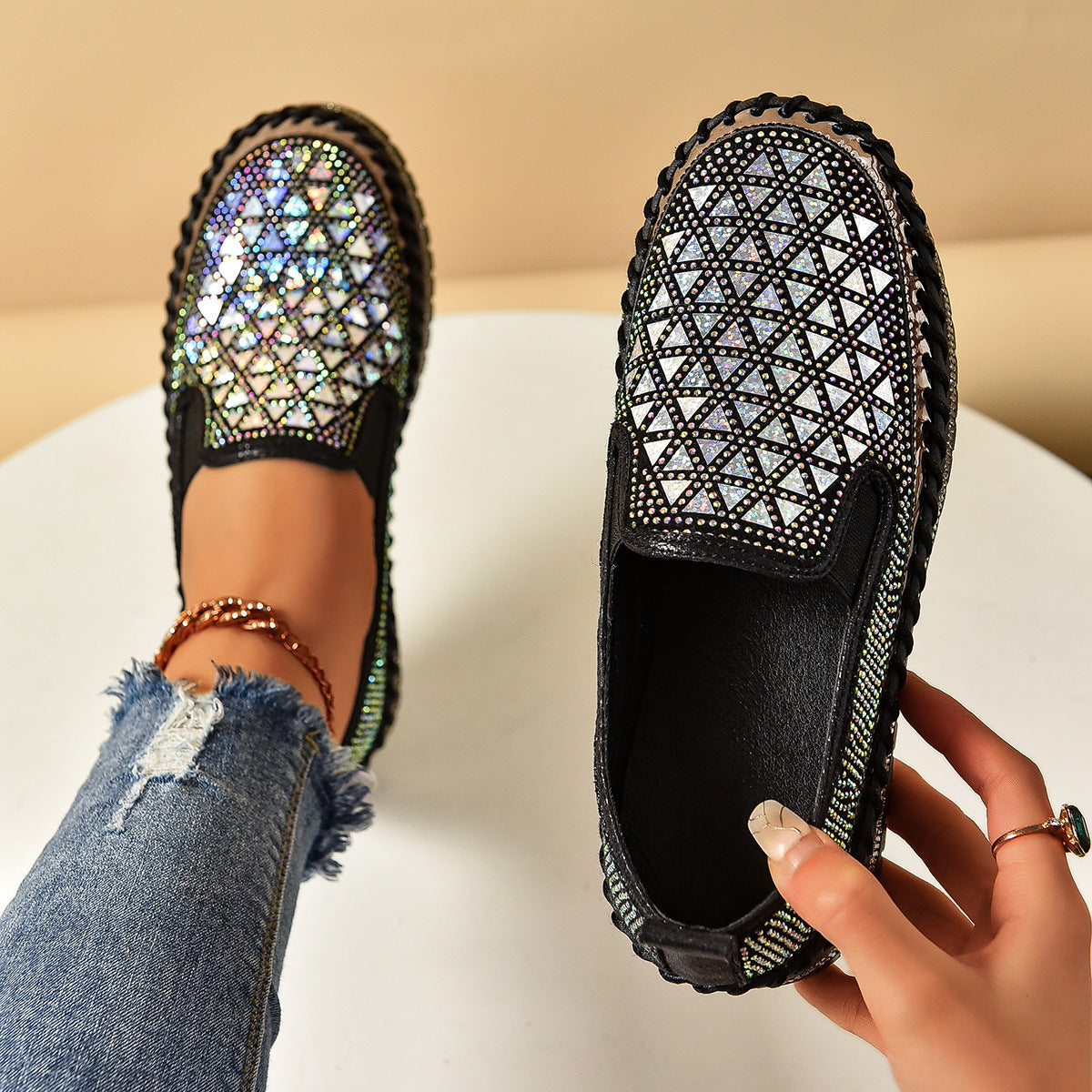 Casual Women’s Sneakers | Four-Seasons Thick-Sole Pedal Flat Shoes