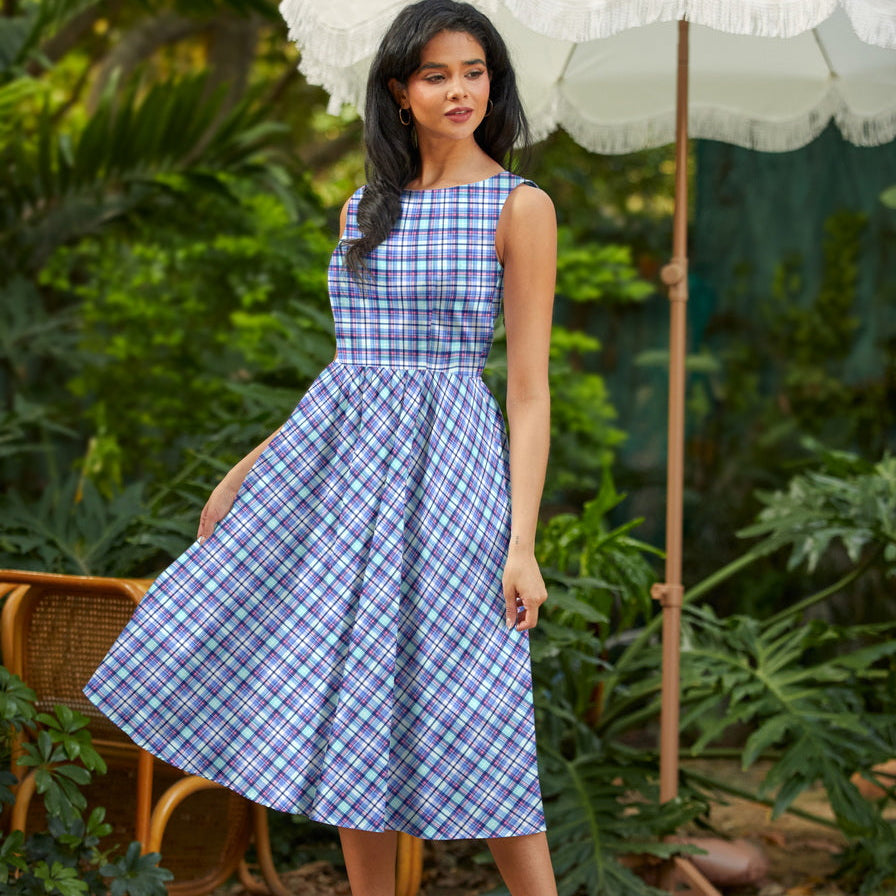 Plaid Midi Dress