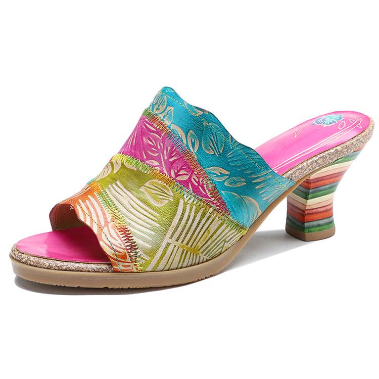 Four Color Splicing Slippers