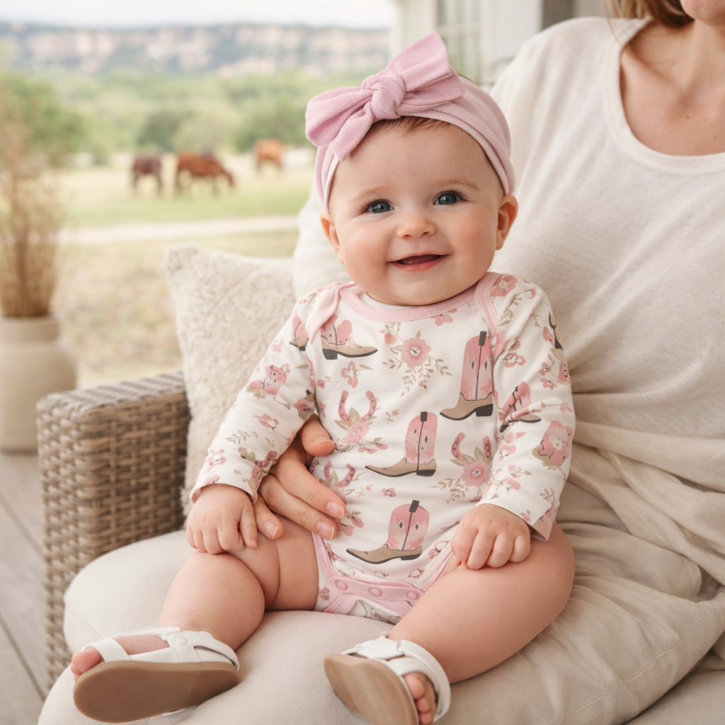 Cowgirl Boots Baby Bodysuit – Cotton Western Print