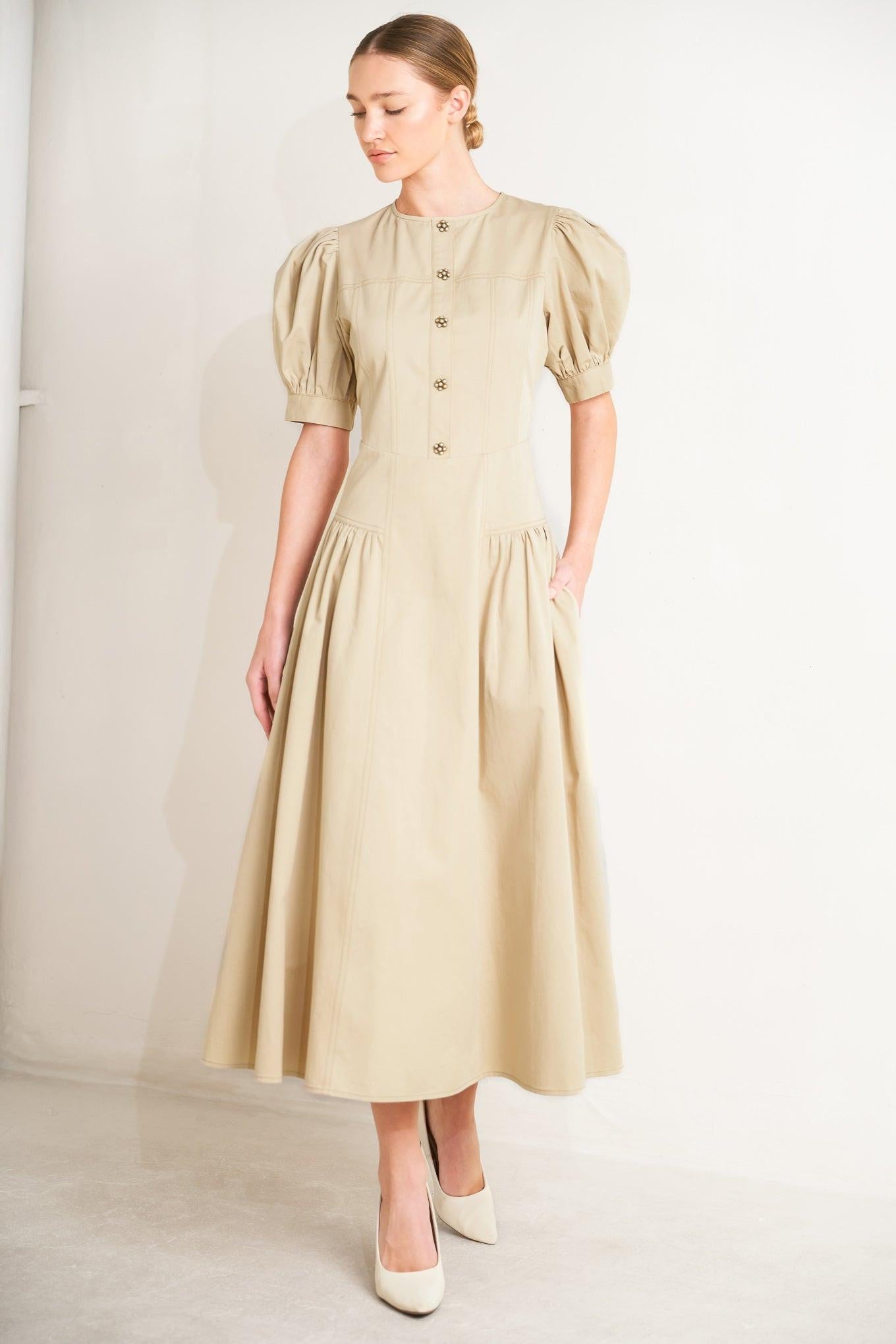 UNDERSTATED ICON WOVEN MIDI DRESS