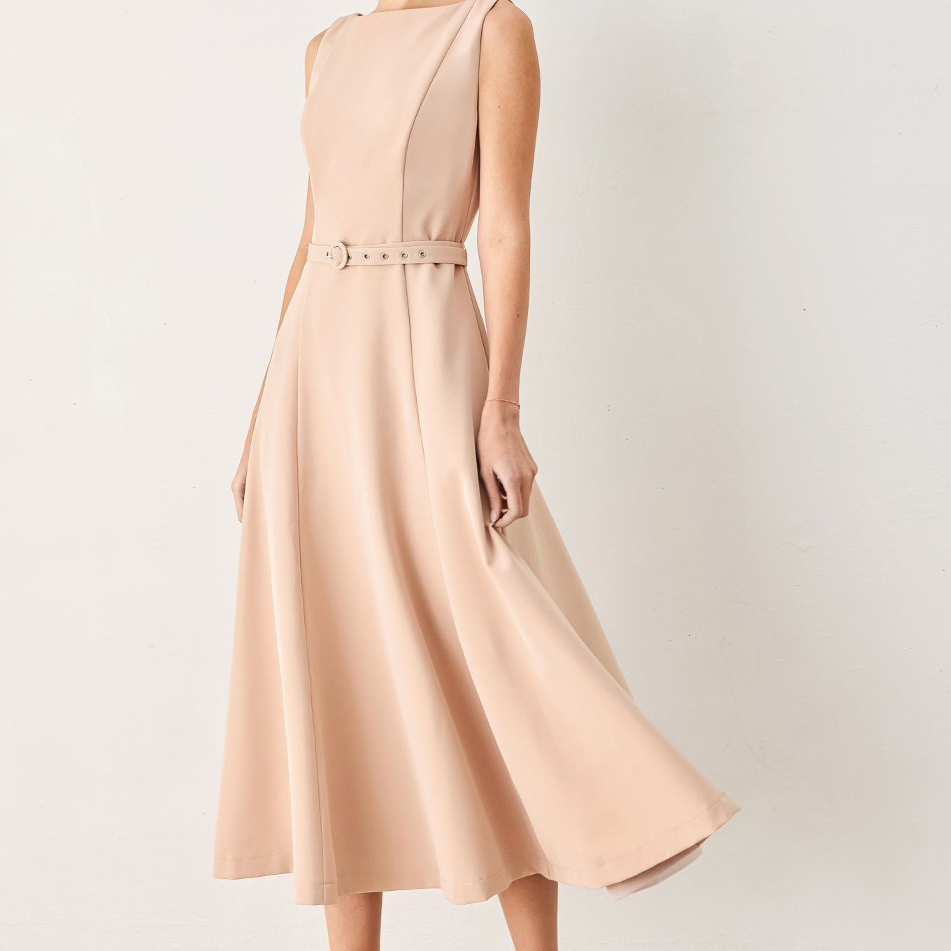 BLUSH HOUR WOVEN MIDI DRESS