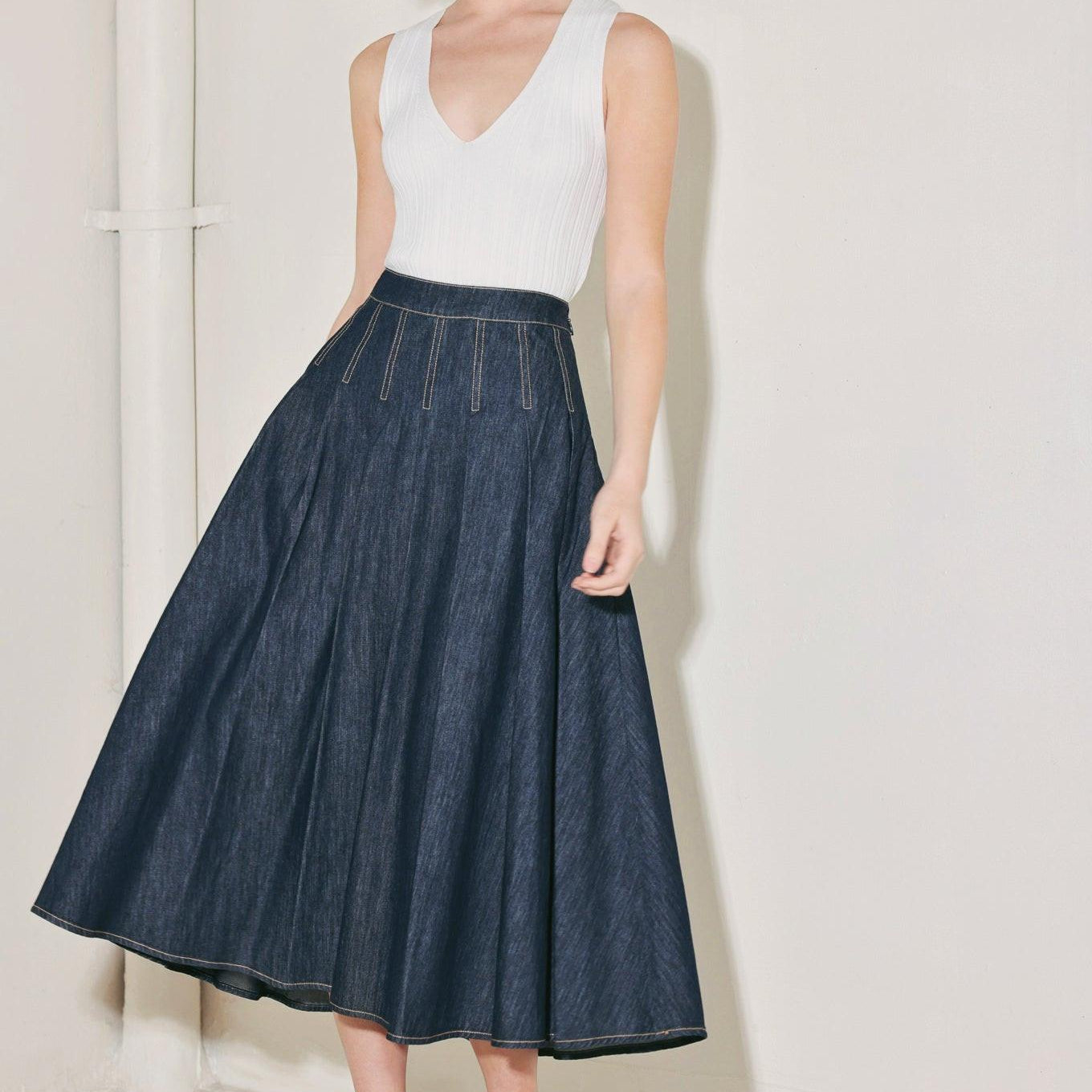 MAIN STAGE CLASSIC DENIM CIRCLE SKIRT