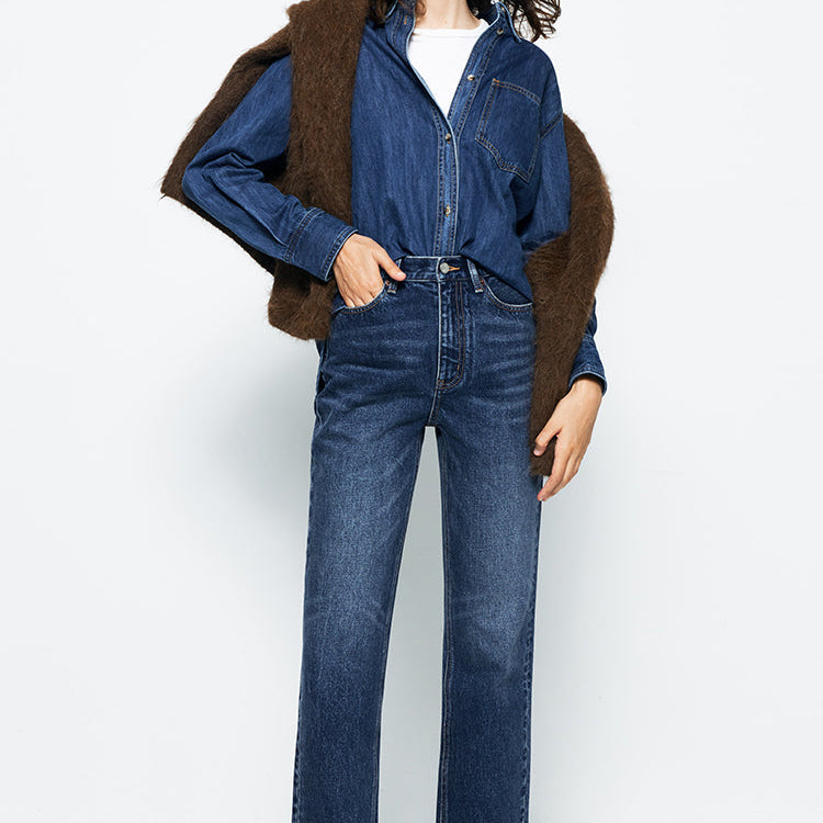 Chelsea High Rise Straight Crop Jeans HJ005
