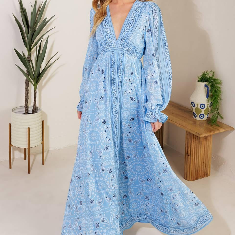 RIPPLES OF TIME WOVEN MAXI DRESS