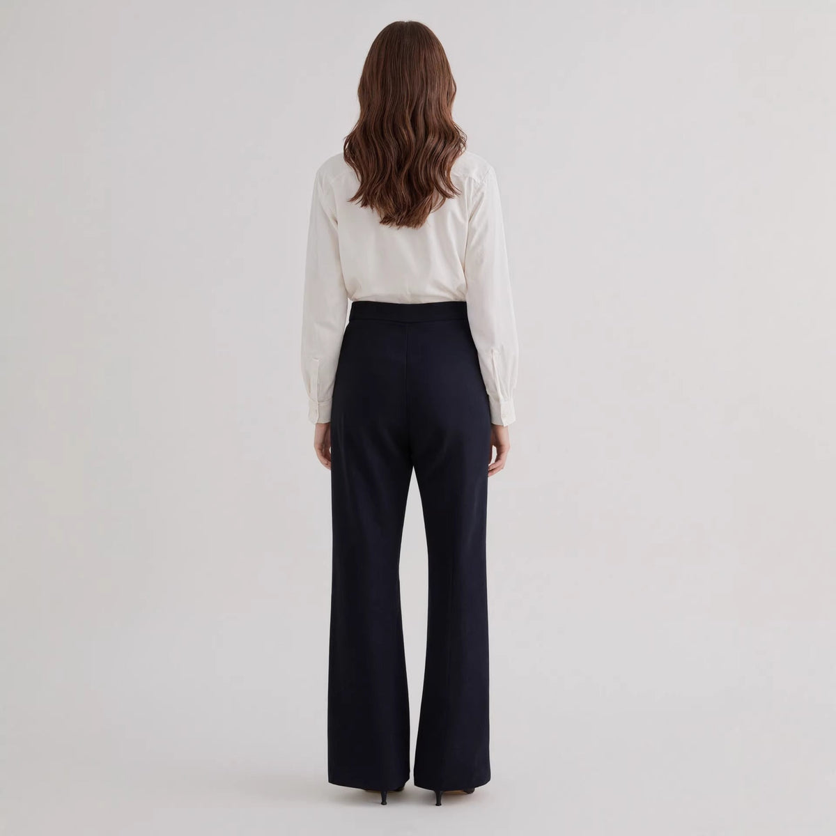Women Trousers Elegant Office All Matching Irregular Waistline Design Micro Elastic Straight Work Pant