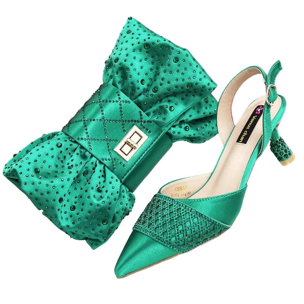 Latest Women Italian Shoes and Matching Bags TE342