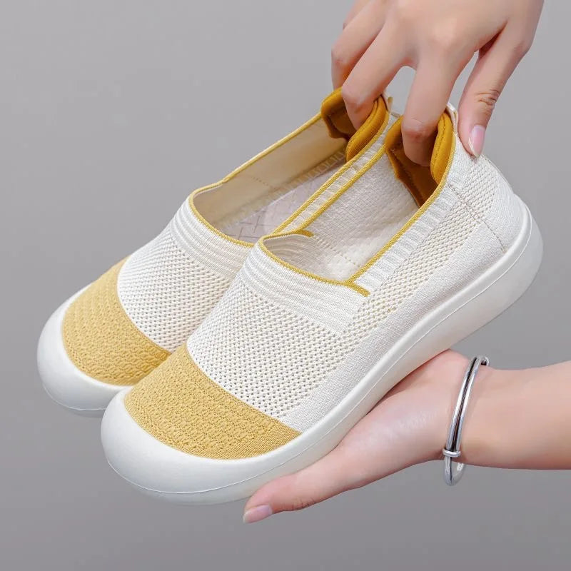 Women's shoes Women's Retro Dual-tone Slip-on Shoes Breathable Soft Sole for Comfort Summer Fashion Footwear Versatile Colorways