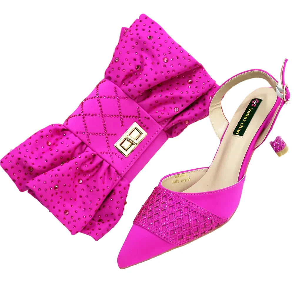 Latest Women Italian Shoes and Matching Bags TE342