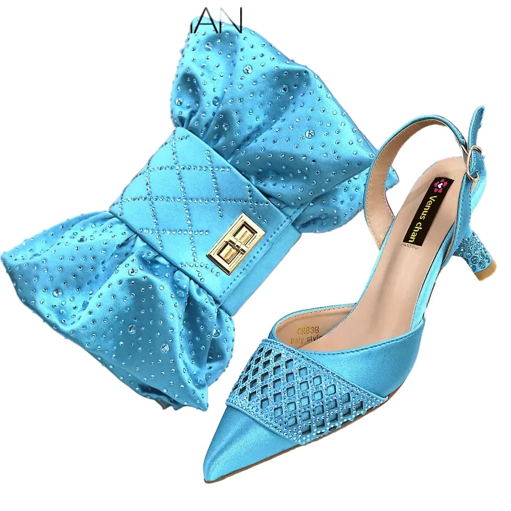 Latest Women Italian Shoes and Matching Bags TE342