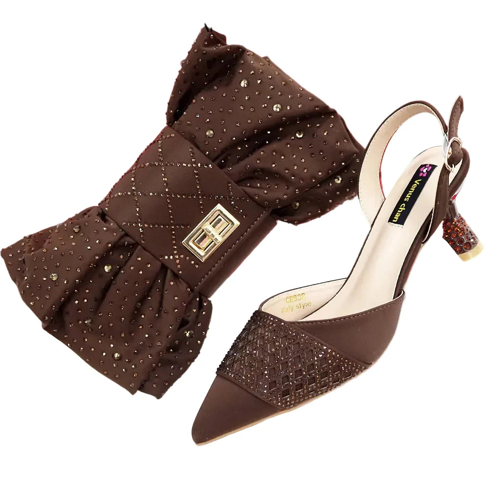 Latest Women Italian Shoes and Matching Bags TE342