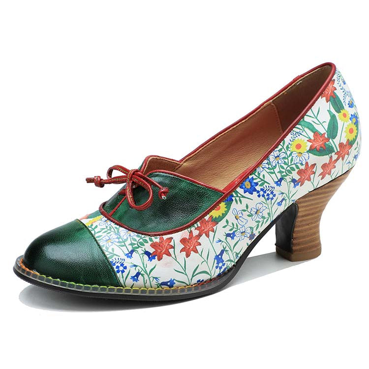 Vintage Hand-embossed Leather Shoes