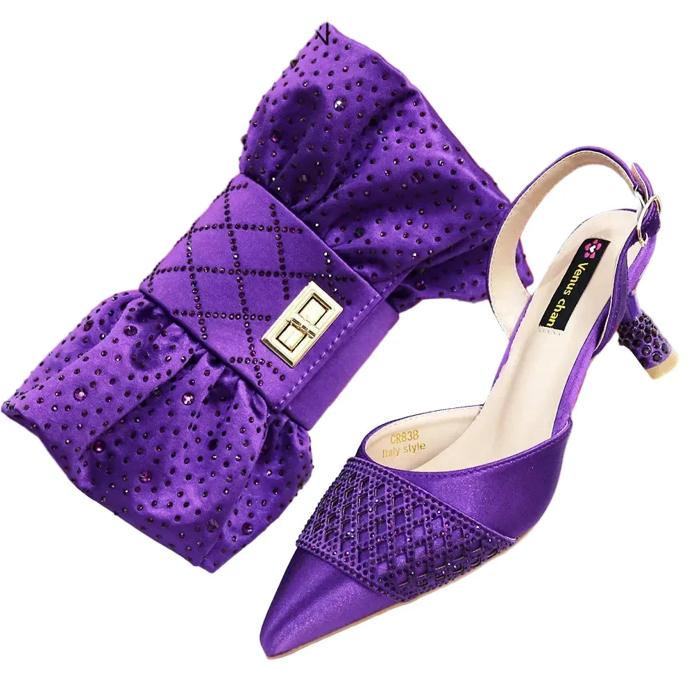 Latest Women Italian Shoes and Matching Bags TE342