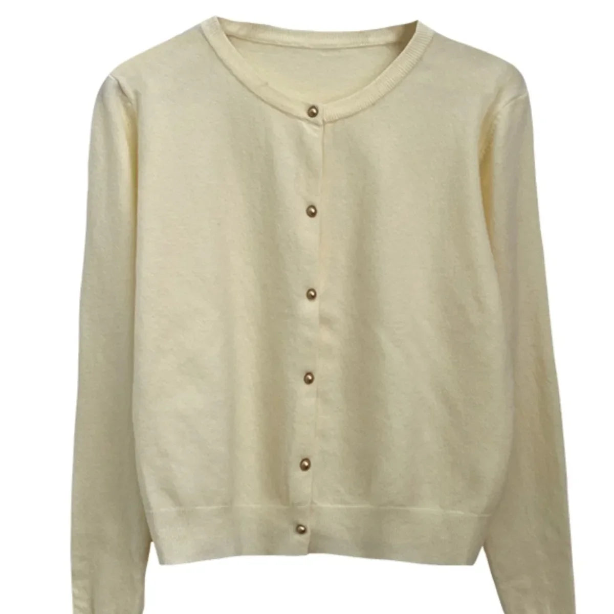 Women Cardigan Korean Single Breasted Long Sleeve Jumper Woman Round Neck All Match Cardigans Outwear
