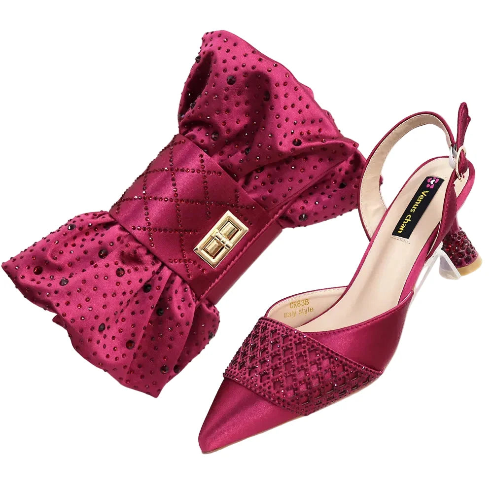 Latest Women Italian Shoes and Matching Bags TE342