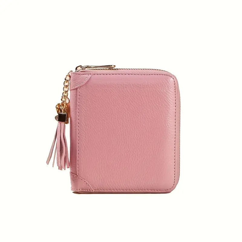 Leather Mini Credit Card Holder For Women RFID Blocking Multifunctional Zipper Coin Purse Large Capacity Card Holder Credit Card Holders Credit Card Case