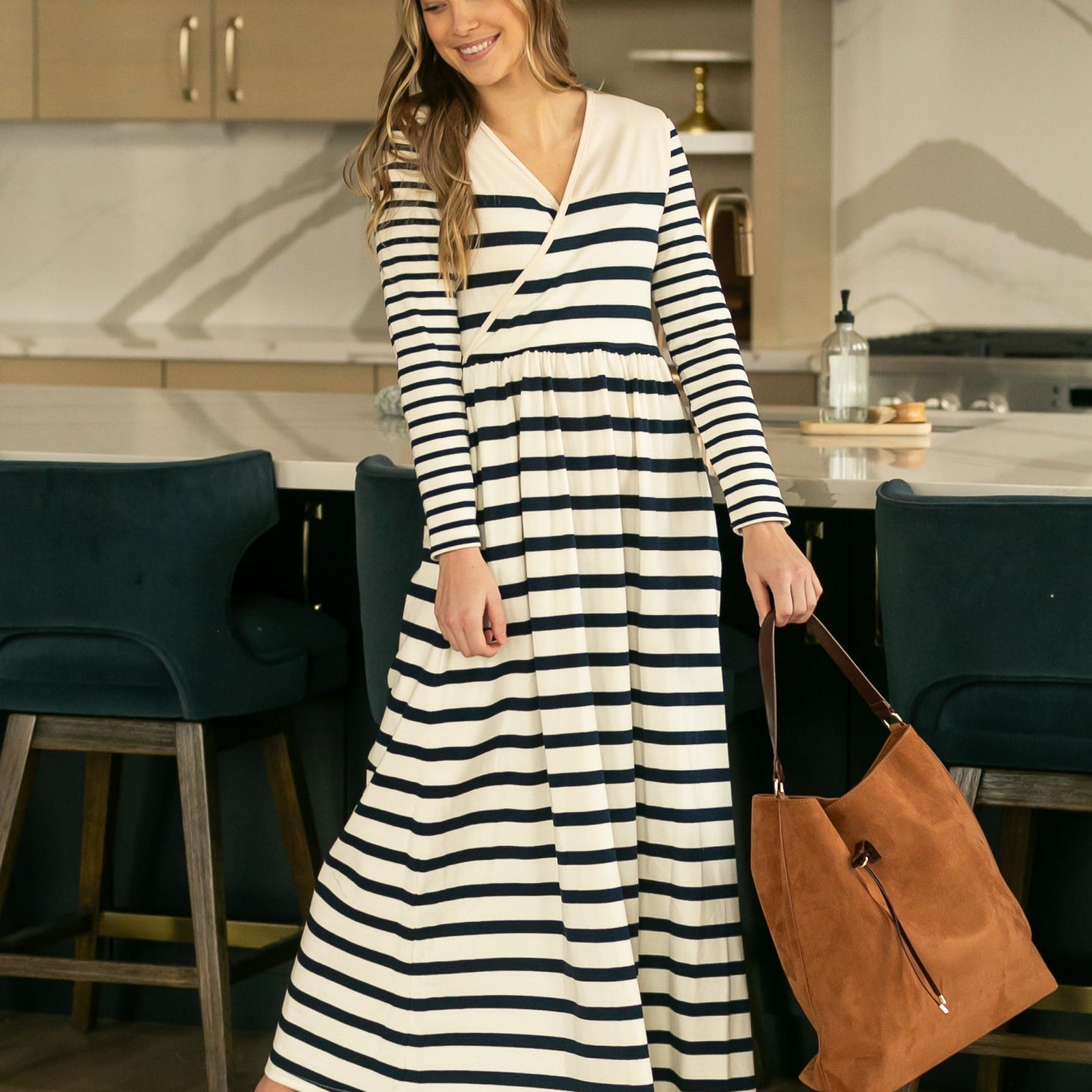Celeste Striped Knit Maxi Dress