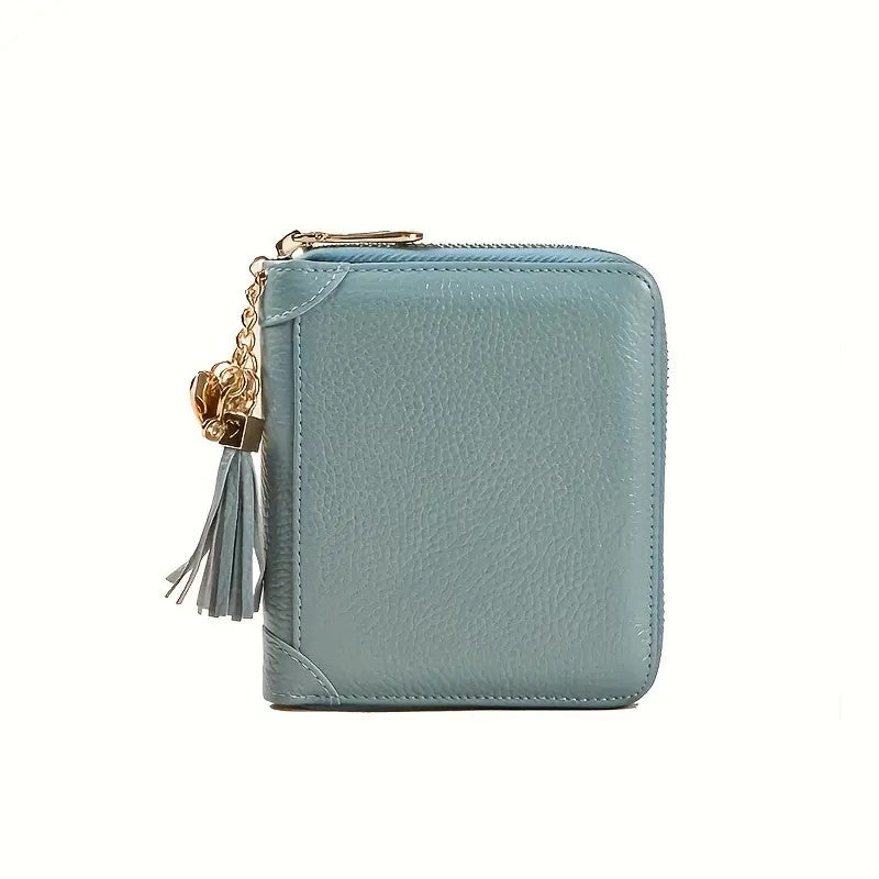 Leather Mini Credit Card Holder For Women RFID Blocking Multifunctional Zipper Coin Purse Large Capacity Card Holder Credit Card Holders Credit Card Case