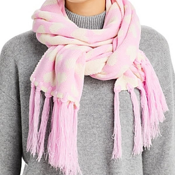 Aqua Heart Jacquard Scarf